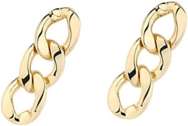 1 Pair Circle Hoop Earrings Gold Chain Dangle Earrings for Women Elegant Minimalist Jewelry