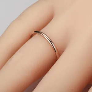 1mm Stainless Steel Women's Fashion Simple Plain Band Stacking Midi Rings Comfort Fit Silver/Gold/Rose Tone