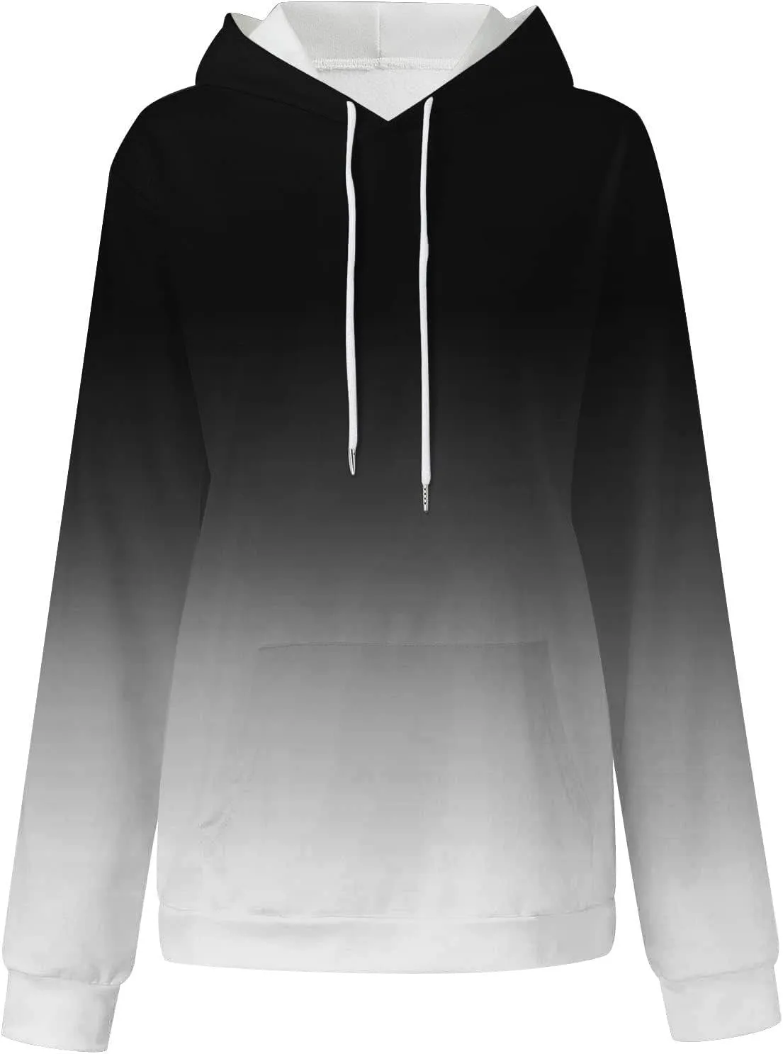 2024 Hoodies for Women Y2K Gradient Print Oversized Sweatshirt Casual Drawstring Hooded Pullover with Pocket