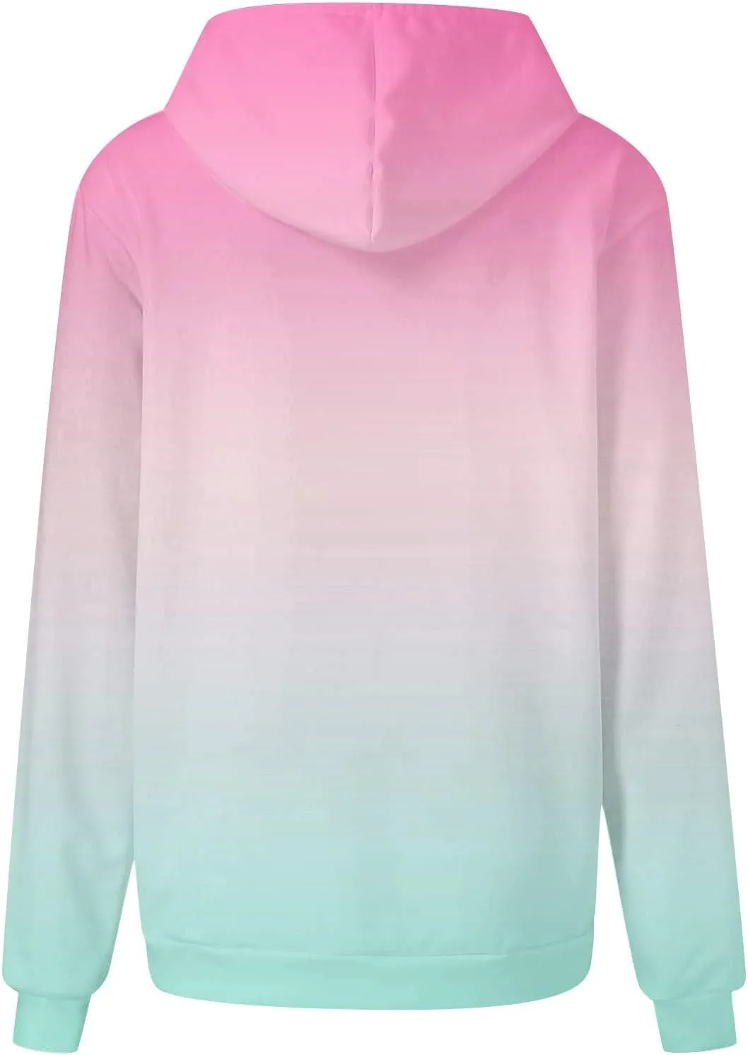 2024 Hoodies for Women Y2K Gradient Print Oversized Sweatshirt Casual Drawstring Hooded Pullover with Pocket