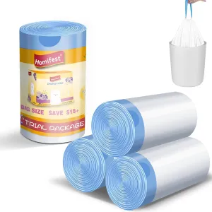 4 Gallon Drawstring Trash Bags, 40 Count White