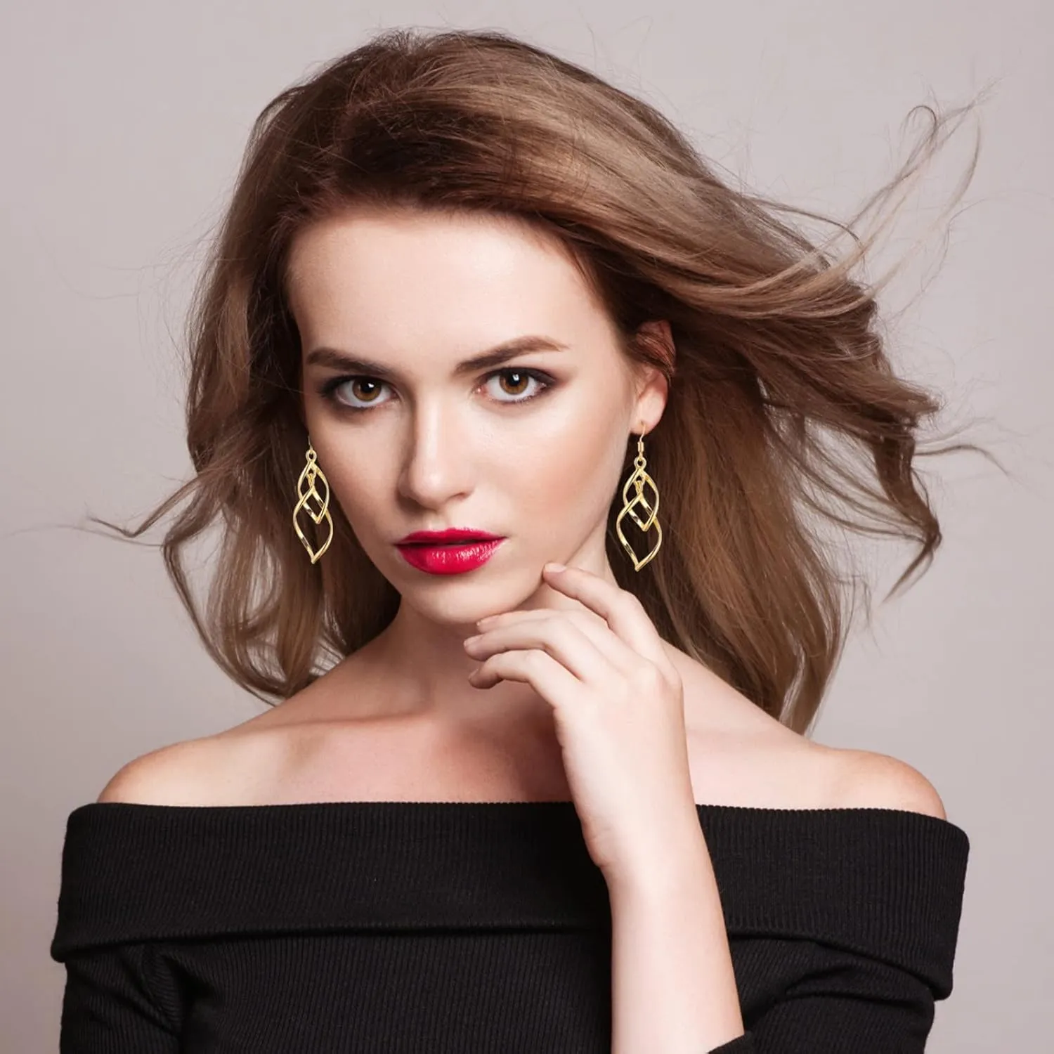 925 Sterling Silver Dangle Earrings for Women,Gold Plated Dangle Hoops for Mom Girlfriend Party Prom Trendy Jewelry Accessory