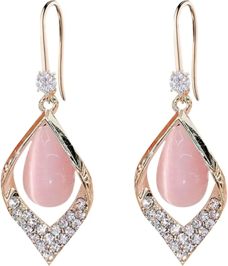 925 Sterling Silver Dangle Earrings for Women,Simulated Diamond Cubic Zirconia Drop Earrings Dainty Jewelry Gifts for Her Mom