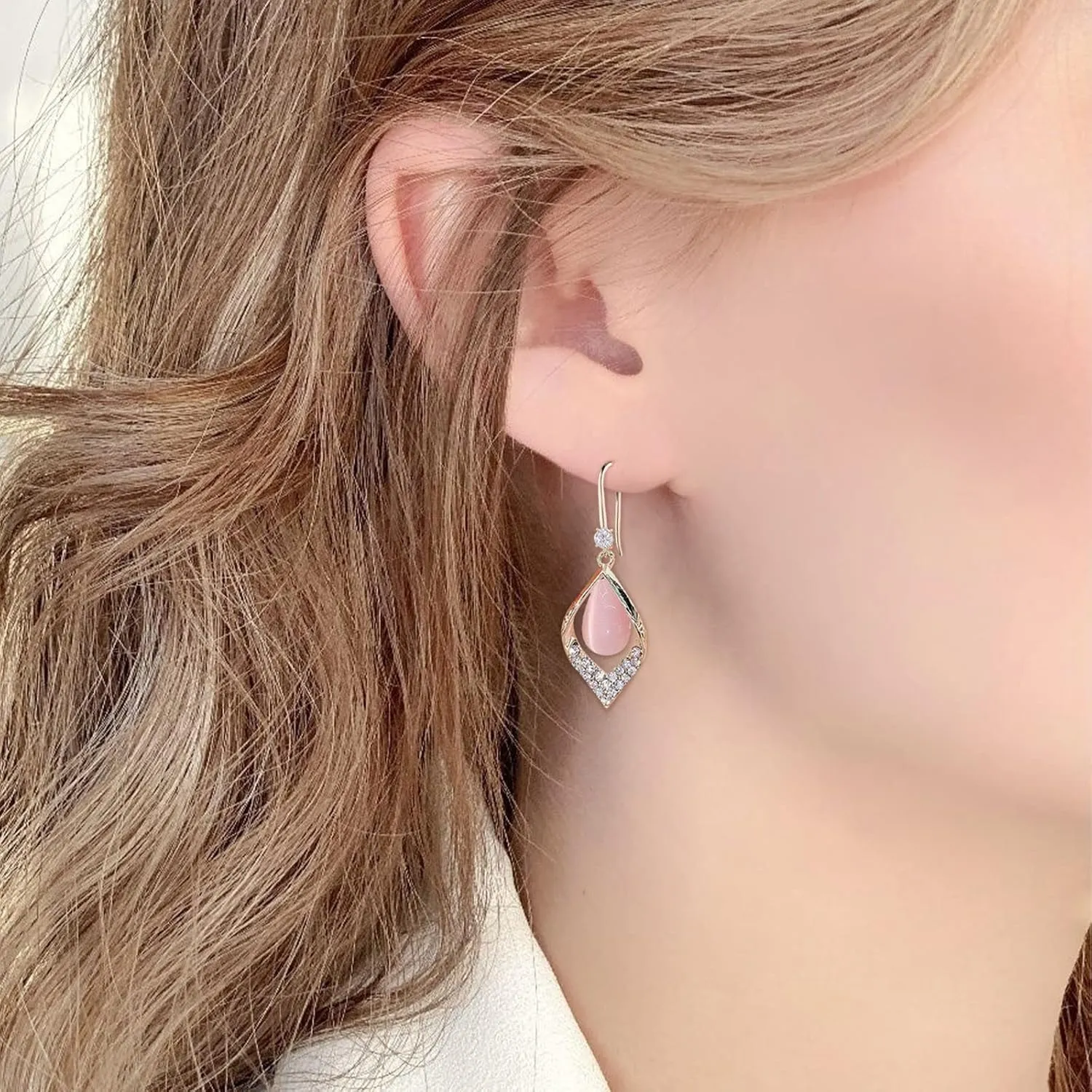 925 Sterling Silver Dangle Earrings for Women,Simulated Diamond Cubic Zirconia Drop Earrings Dainty Jewelry Gifts for Her Mom