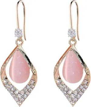 925 Sterling Silver Dangle Earrings for Women,Simulated Diamond Cubic Zirconia Drop Earrings Dainty Jewelry Gifts for Her Mom