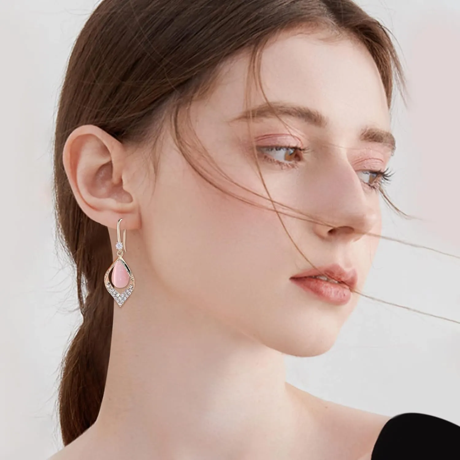925 Sterling Silver Dangle Earrings for Women,Simulated Diamond Cubic Zirconia Drop Earrings Dainty Jewelry Gifts for Her Mom