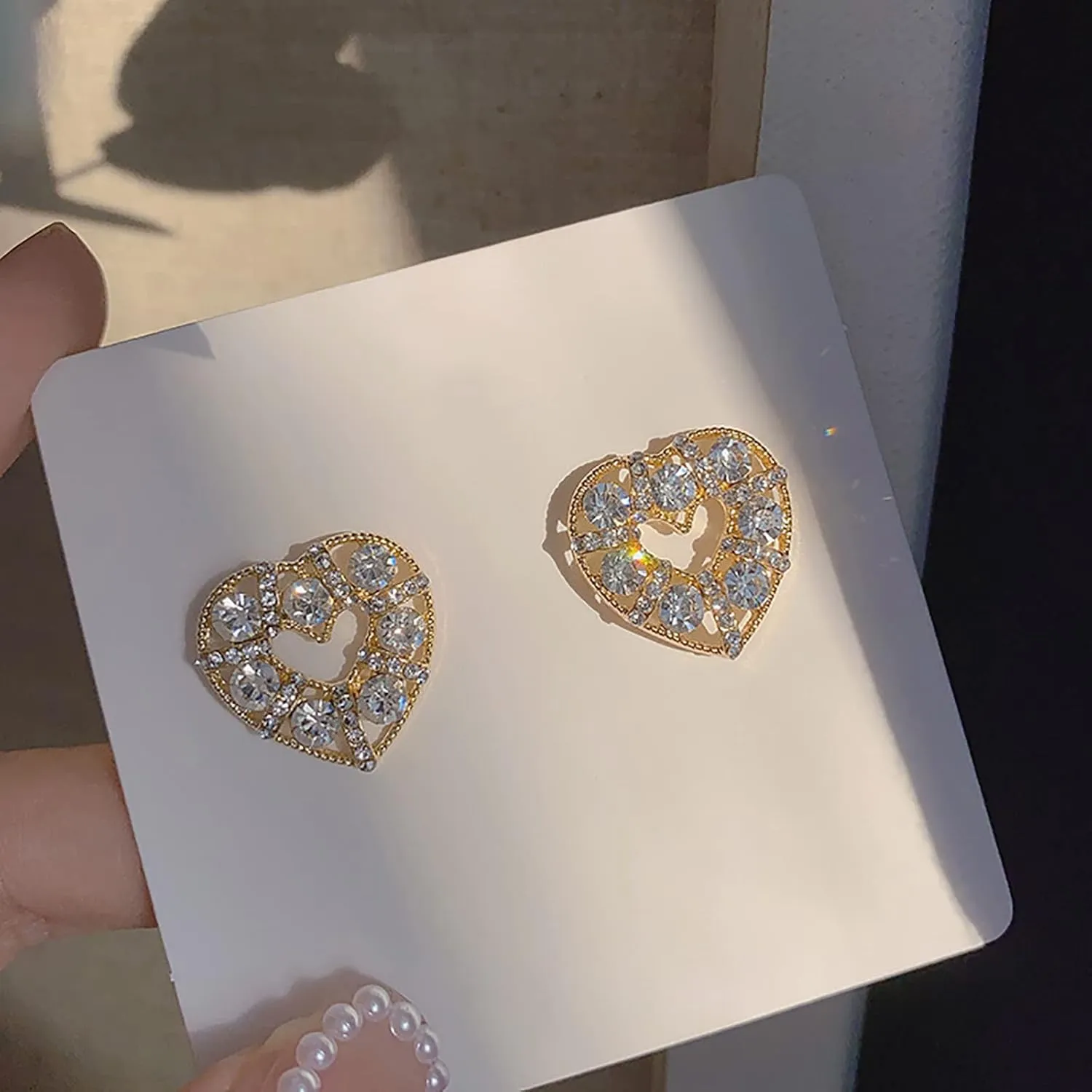 925 Sterling Silver Earrings for Women,Gold Plated CZ Stud Earrings Valentine's Day Mother's Day jewelry Gifts for Mom Wife