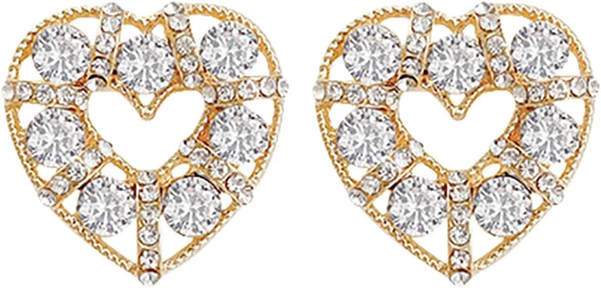 925 Sterling Silver Earrings for Women,Gold Plated CZ Stud Earrings Valentine's Day Mother's Day jewelry Gifts for Mom Wife
