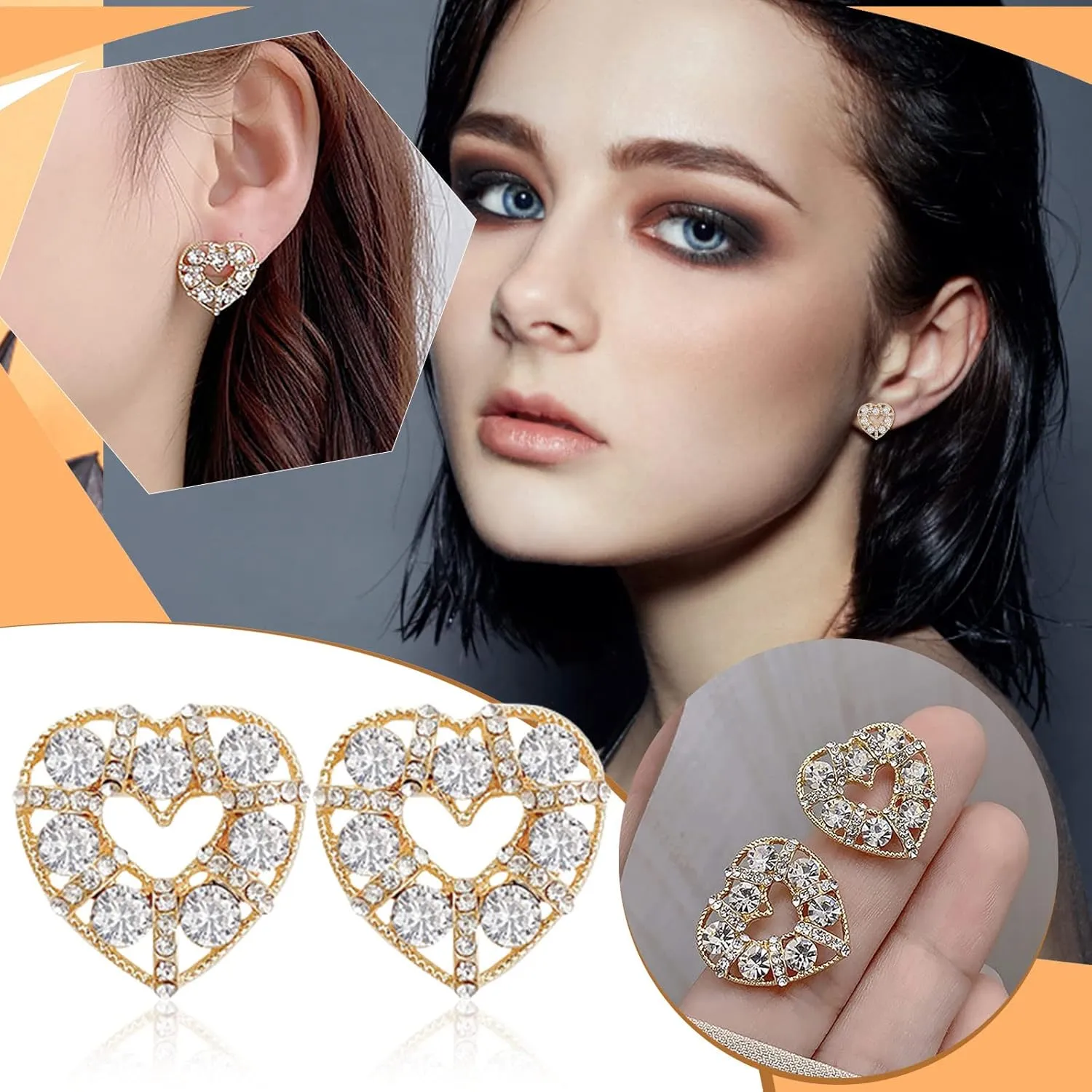 925 Sterling Silver Earrings for Women,Gold Plated CZ Stud Earrings Valentine's Day Mother's Day jewelry Gifts for Mom Wife