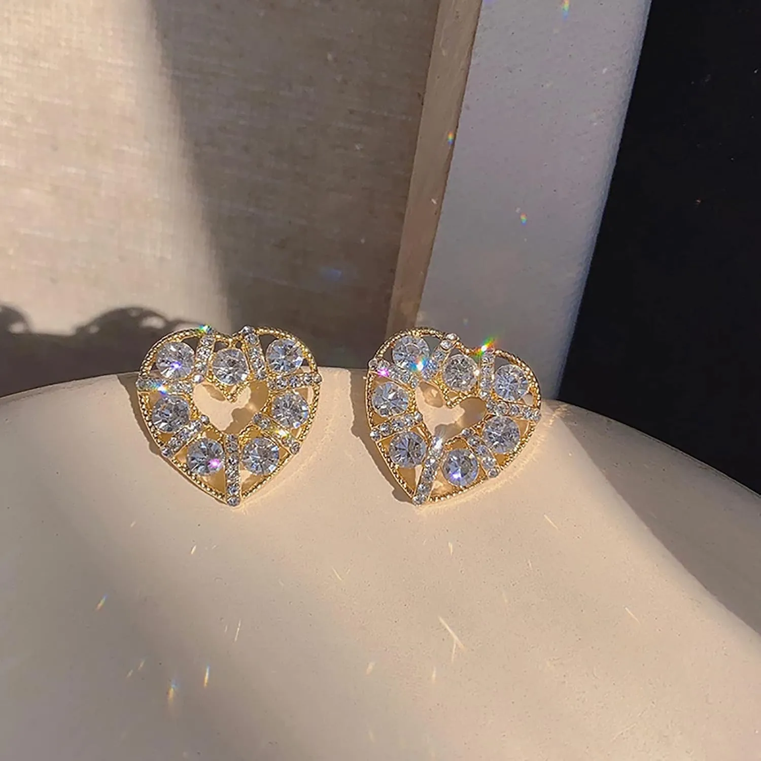925 Sterling Silver Earrings for Women,Gold Plated CZ Stud Earrings Valentine's Day Mother's Day jewelry Gifts for Mom Wife