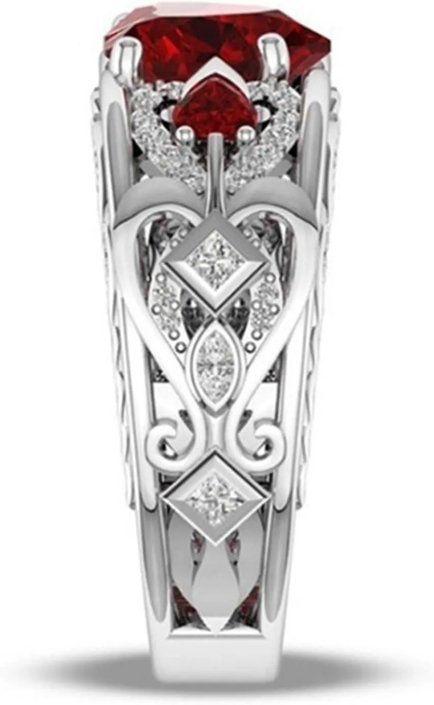 925 Sterling Silver Wedding Band Sets for Women,Heart Shape Cubic Zirconia Engagement eternity Rings Jewelry Rings for Ladies
