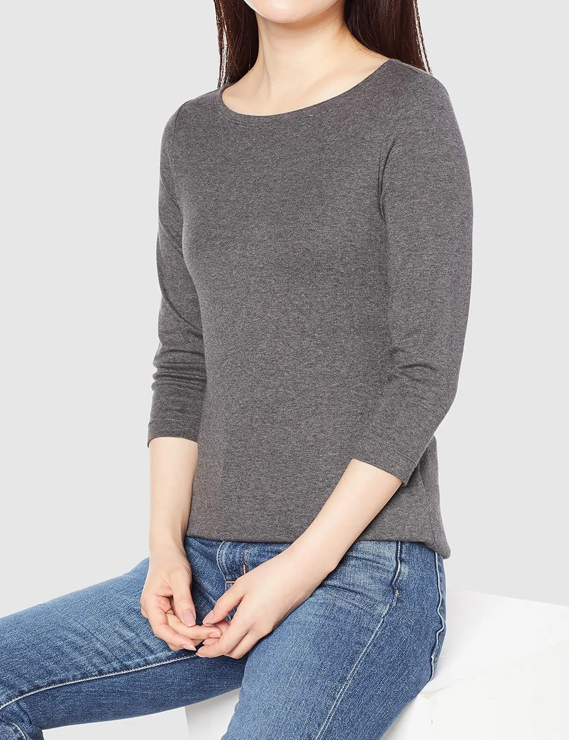 Amazon Essentials Women's Slim-Fit 3/4 Sleeve Boat Neck T-Shirt