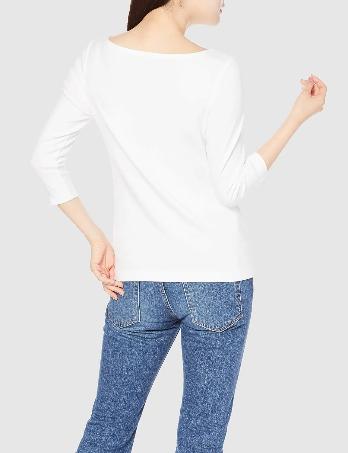Amazon Essentials Women's Slim-Fit 3/4 Sleeve Boat Neck T-Shirt