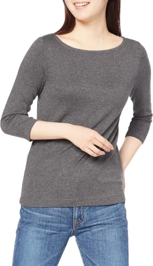 Amazon Essentials Women's Slim-Fit 3/4 Sleeve Boat Neck T-Shirt