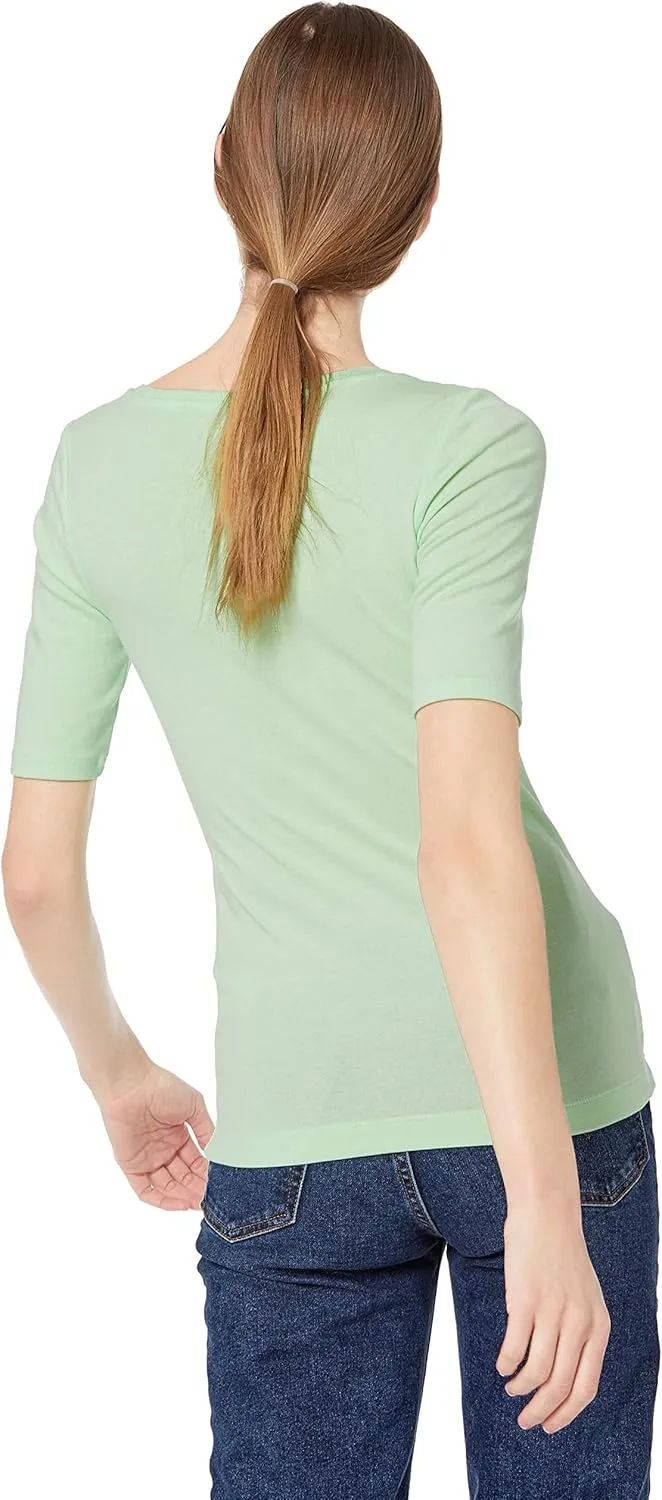Amazon Essentials Women's Slim-Fit Half Sleeve Square Neck T-Shirt