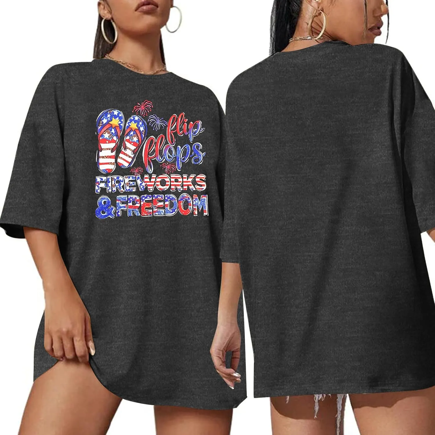 American Flag Tank Tops Women : Wine Glass Graphic Tees 4th of July Tops Patriotic Shirts Firework Tank Tops