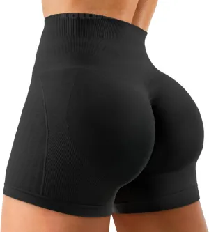 Amplify Womens Seamless Scrunch Shorts Workout Shorts Gym Shorts Contour Shorts 5" High Waisted Running Yoga Shorts