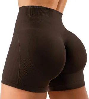 Amplify Womens Seamless Scrunch Shorts Workout Shorts Gym Shorts Contour Shorts 5" High Waisted Running Yoga Shorts
