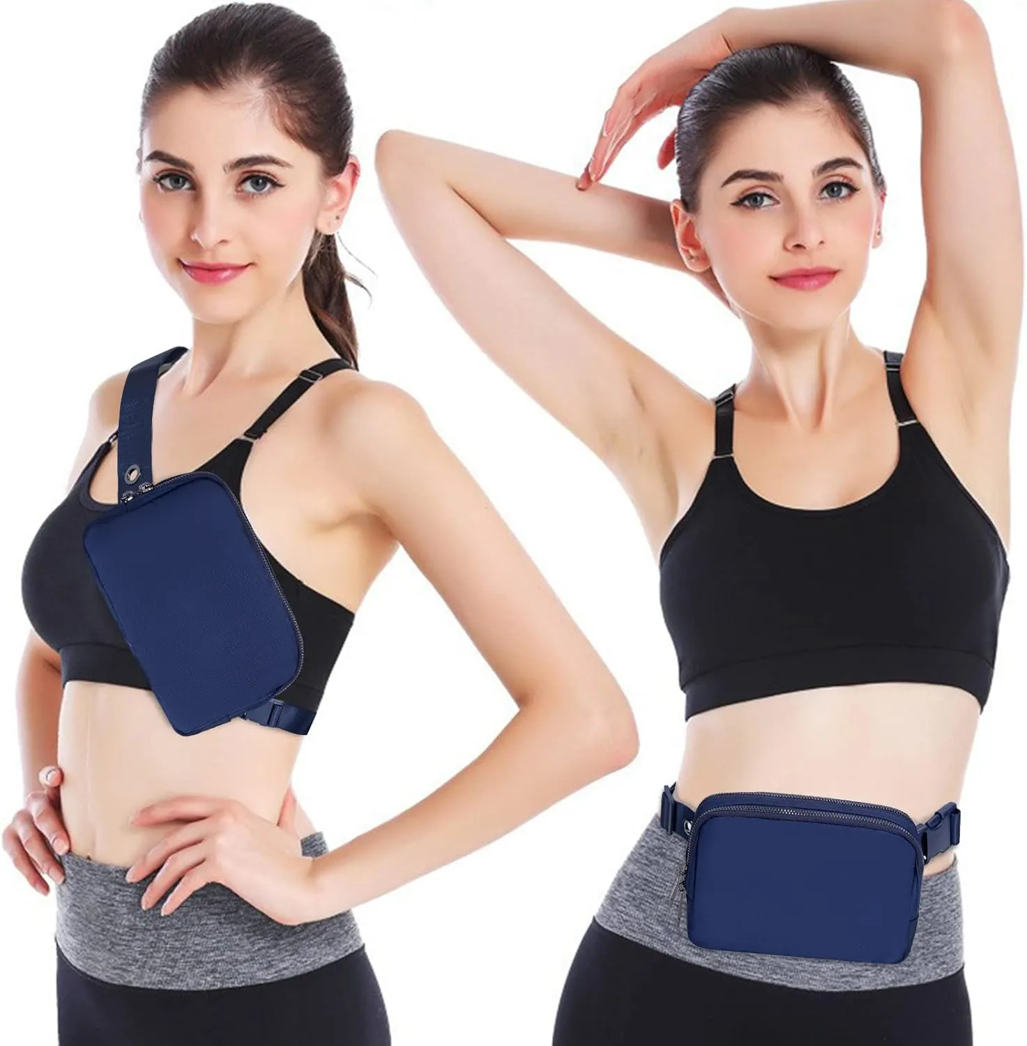 AROME Mini Belt Bag for Women, Fashion Waist Packs Fanny Pack Crossbody Bags with Strap Extender for Women Men, Waterproof Waist Bag Hip Bum Bag for Casual Travel Running Hiking Outdoor Sports