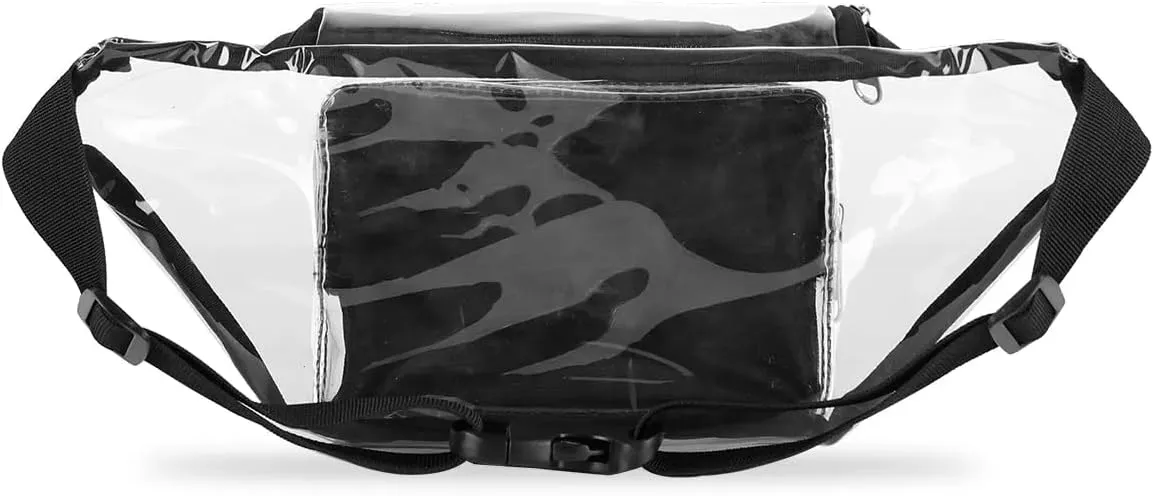 Autumn Maple Leaves Clear Bag Crossbody Clear Fanny Pack with Adjustable Strap Waterproof Transparent Waist Bag for Stadium Events, Hiking, Running