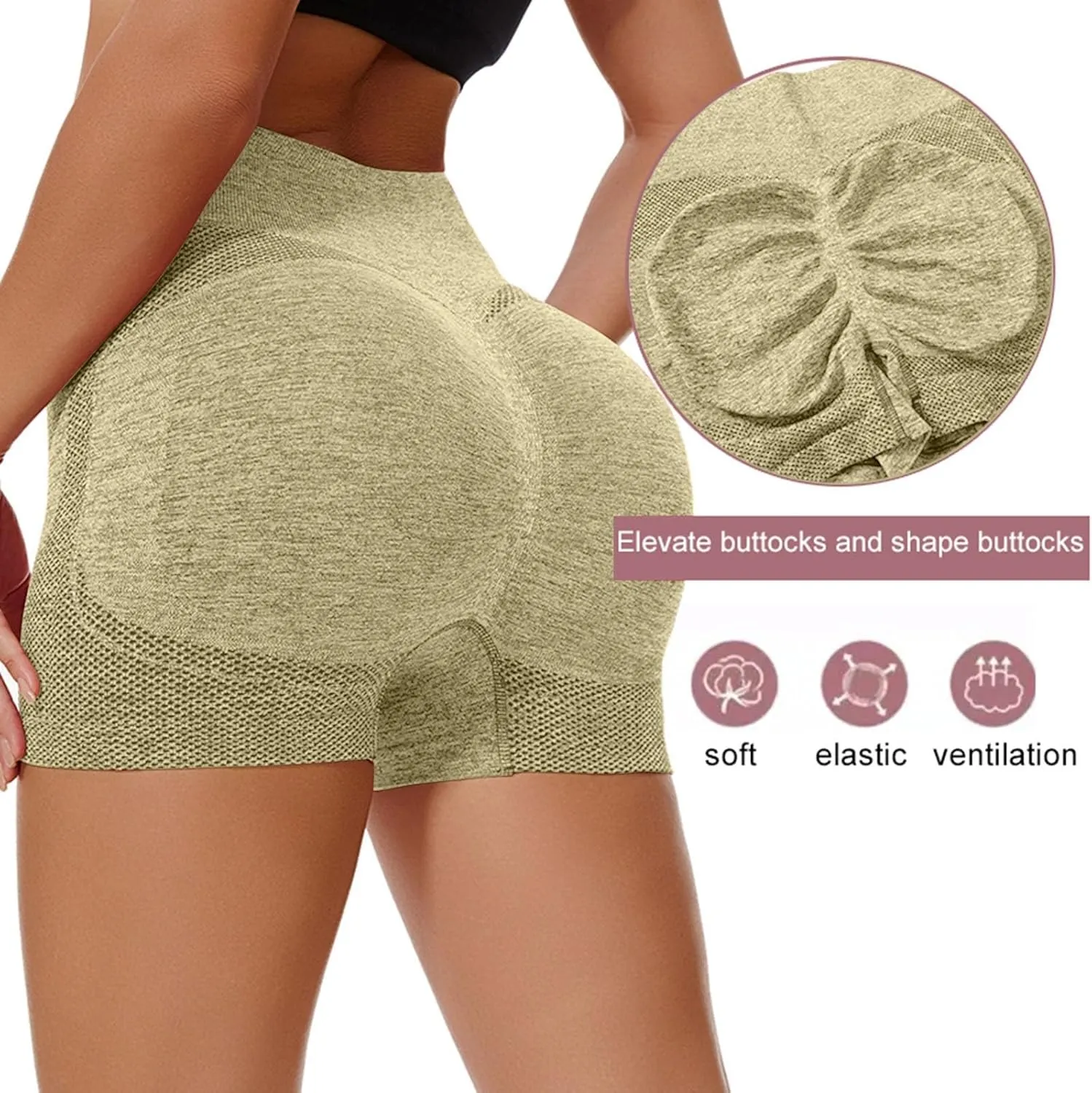 Biker Shorts Women Tummy Control High Waist Shorts Butt Lifting Athletic Shorts Workout Yoga Shorts Summer Gym Shorts