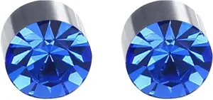Birthstone Gemstone Prong Stud Earrings for Women,Stainless Steel Non Piercing Magnetic Stud Earrings Trendy Jewelry Gifts