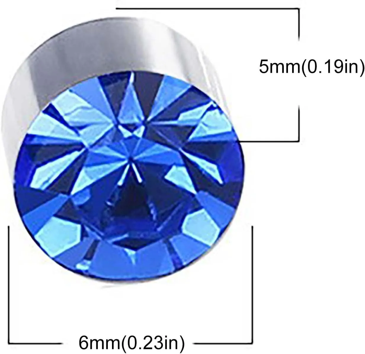 Birthstone Gemstone Prong Stud Earrings for Women,Stainless Steel Non Piercing Magnetic Stud Earrings Trendy Jewelry Gifts