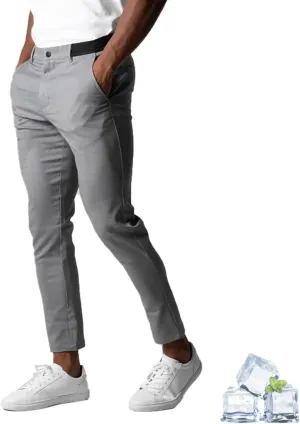 Bizgent Active Chinos, Active Chinos Pants Men,Elasticity Slim Fit Pants for Men Casual Solid Trousers