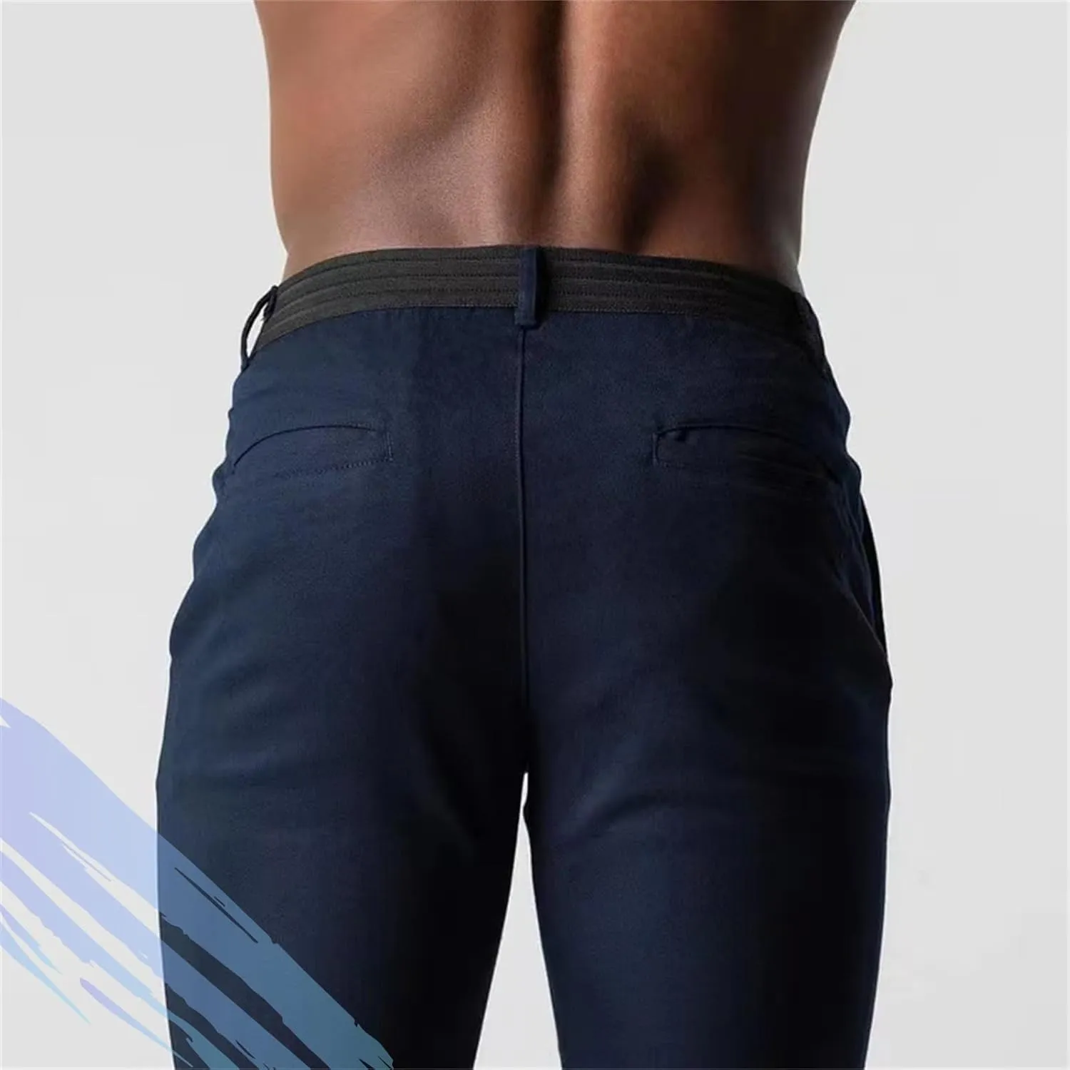 Bizgent Active Chinos, Active Chinos Pants Men,Elasticity Slim Fit Pants for Men Casual Solid Trousers