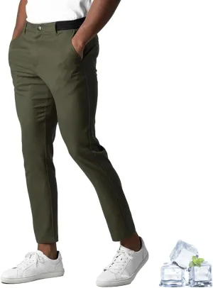 Bizgent Active Chinos, Active Chinos Pants Men,Elasticity Slim Fit Pants for Men Casual Solid Trousers