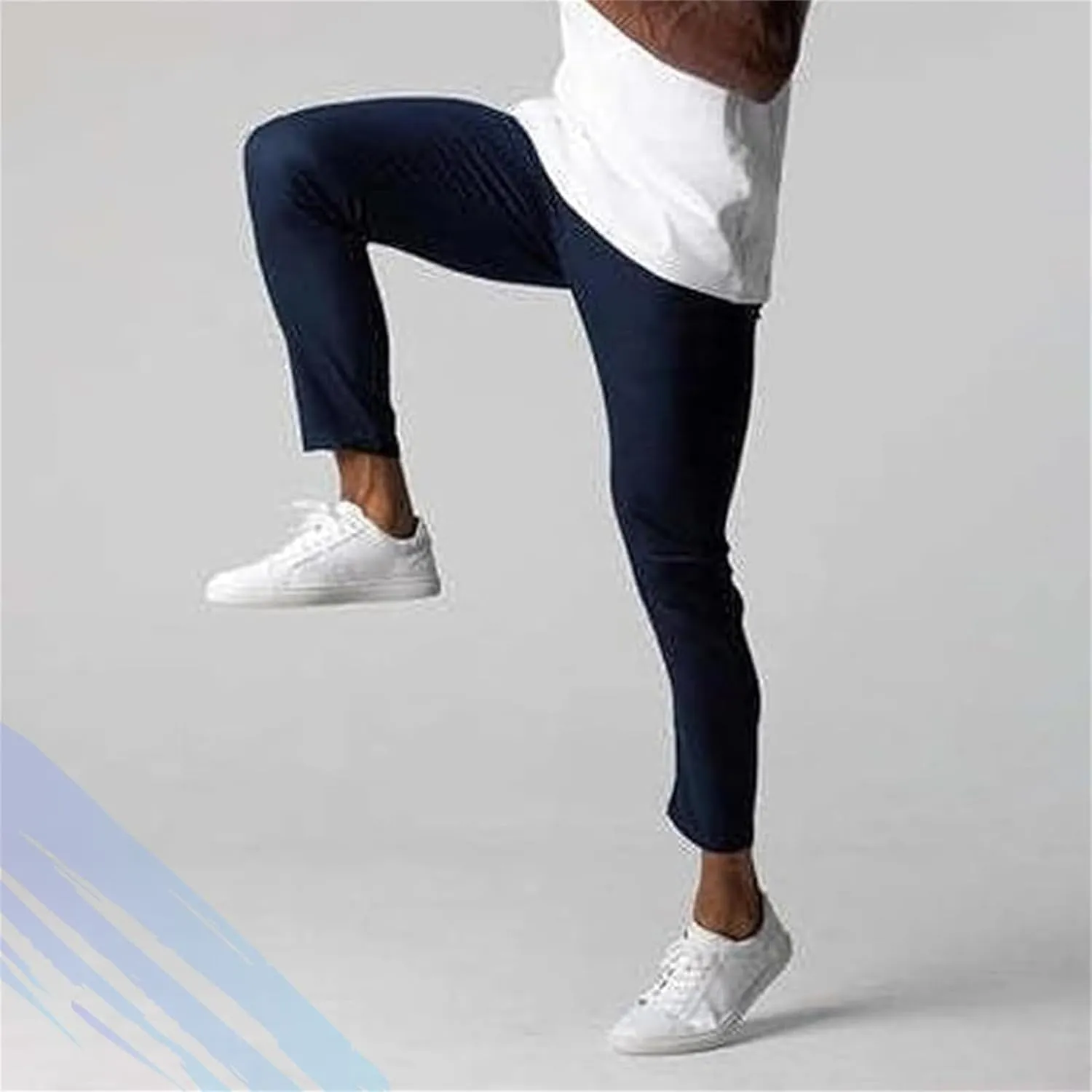 Bizgent Active Chinos, Active Chinos Pants Men,Elasticity Slim Fit Pants for Men Casual Solid Trousers