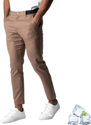 Bizgent Active Chinos, Active Chinos Pants Men,Elasticity Slim Fit Pants for Men Casual Solid Trousers