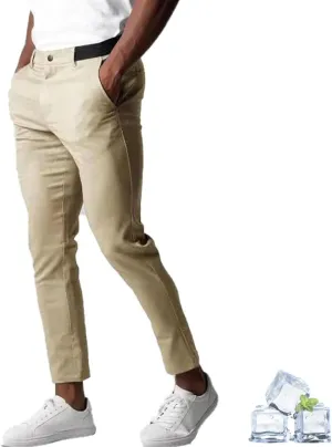Bizgent Active Chinos, Active Chinos Pants Men,Elasticity Slim Fit Pants for Men Casual Solid Trousers