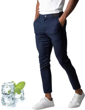 Bizgent Active Chinos, Foueo Active Pants Men, Mens Chinos Slim Fit Stretch Skinny Tapered Dress Pant