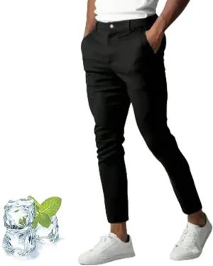 Bizgent Active Chinos, Foueo Active Pants Men, Mens Chinos Slim Fit Stretch Skinny Tapered Dress Pant