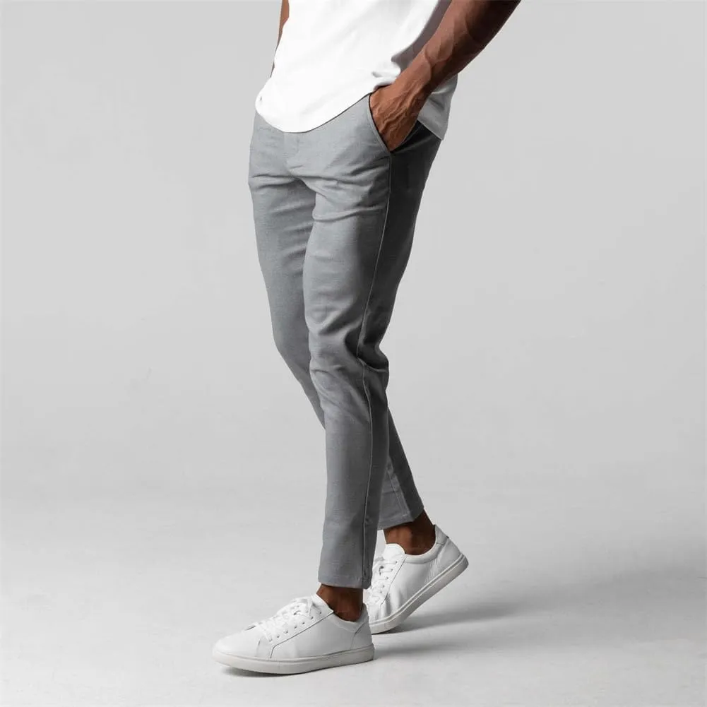 Bizgent Chinos Pants Men Slim Fit Casual Pants for Men Trousers Loose Fit Straight Legs Elastic Active Chinos Pants
