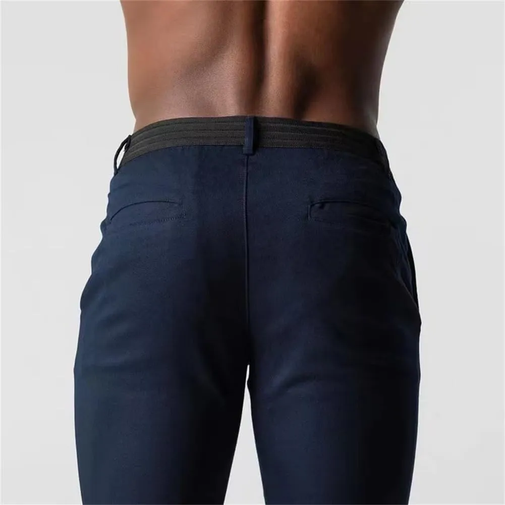 Bizgent Chinos Pants Men Slim Fit Casual Pants for Men Trousers Loose Fit Straight Legs Elastic Active Chinos Pants