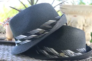 Black Svelte Straw Fedora
