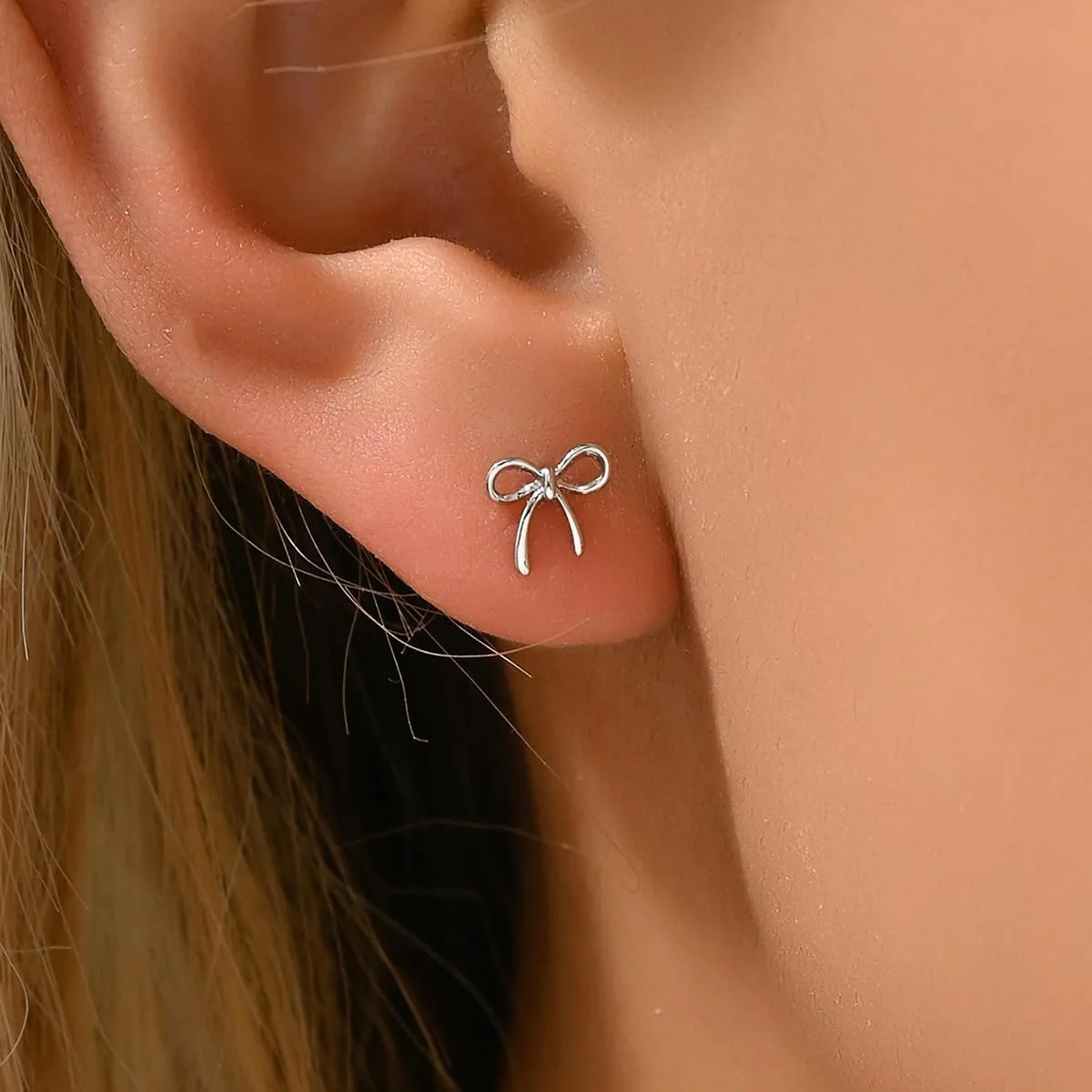 Bow Earrings for Women Silver Rhinestone Earrings Pearl Bow Earrings Gold Bow Earrings Dangle Sparkly Earrings Pink Pearl Drop Earrings Bling Earrings Bow Jewelry Dainty Silver Earrings Bow Accessories