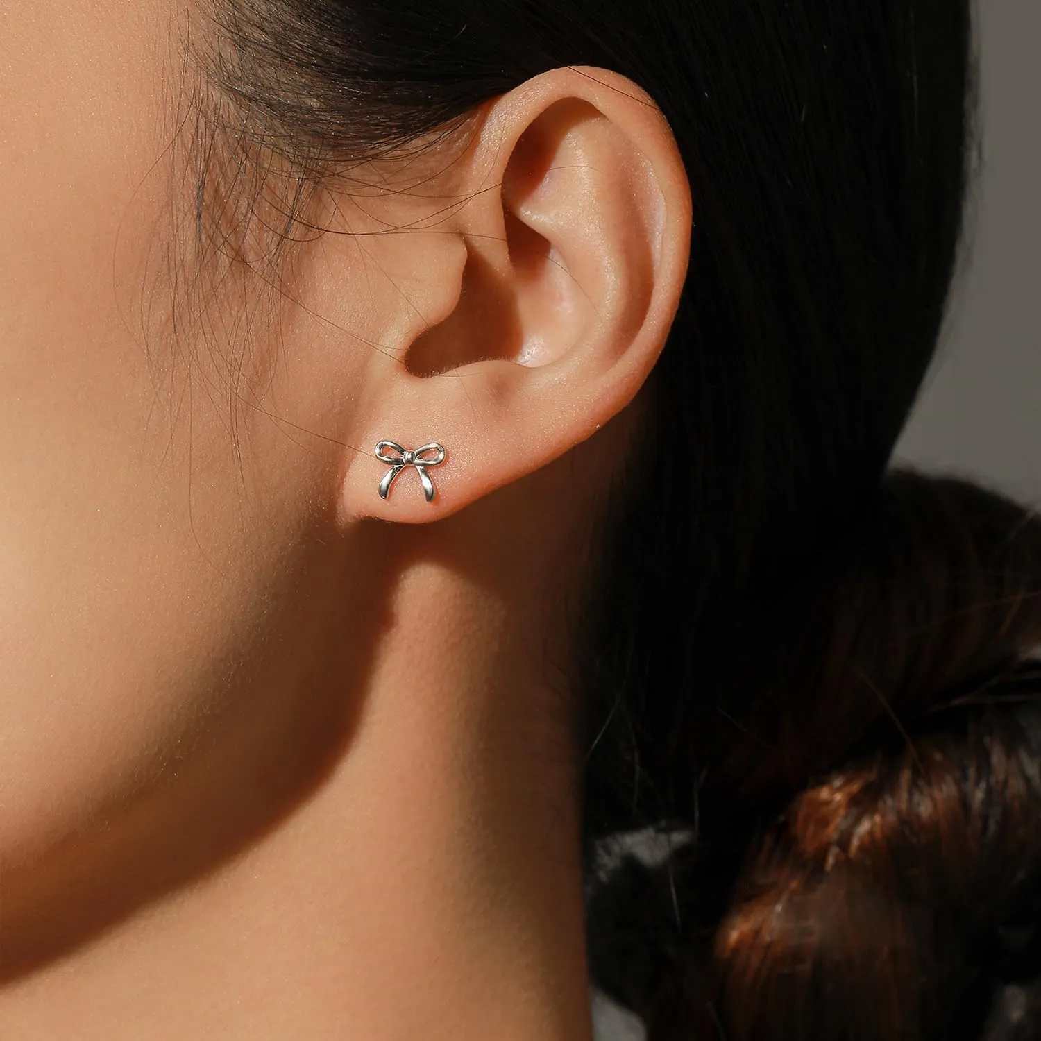 Bow Earrings for Women Silver Rhinestone Earrings Pearl Bow Earrings Gold Bow Earrings Dangle Sparkly Earrings Pink Pearl Drop Earrings Bling Earrings Bow Jewelry Dainty Silver Earrings Bow Accessories