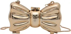 Bow Purse for Women Mini Bow Clutch Purse Crossbody Cute Clutch Y2k Bow Metallic Small Wedding Party Mirror Handbag