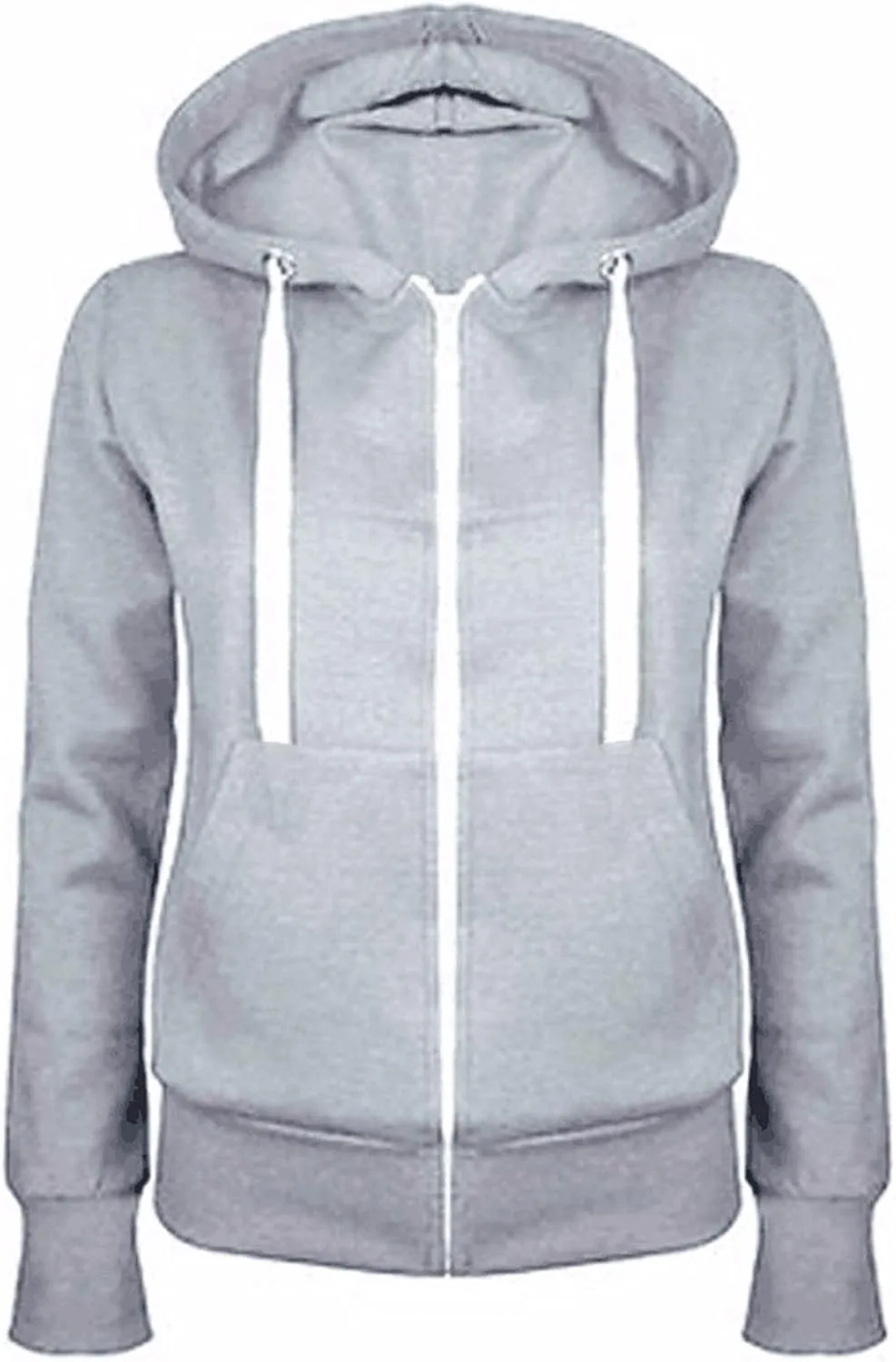 BOXIACEY Fleece Hoodie Women Zip Up Drawstring Jacket Long Sleeve Lightweight Hoodie Casual Hooded Jacket with Pockets