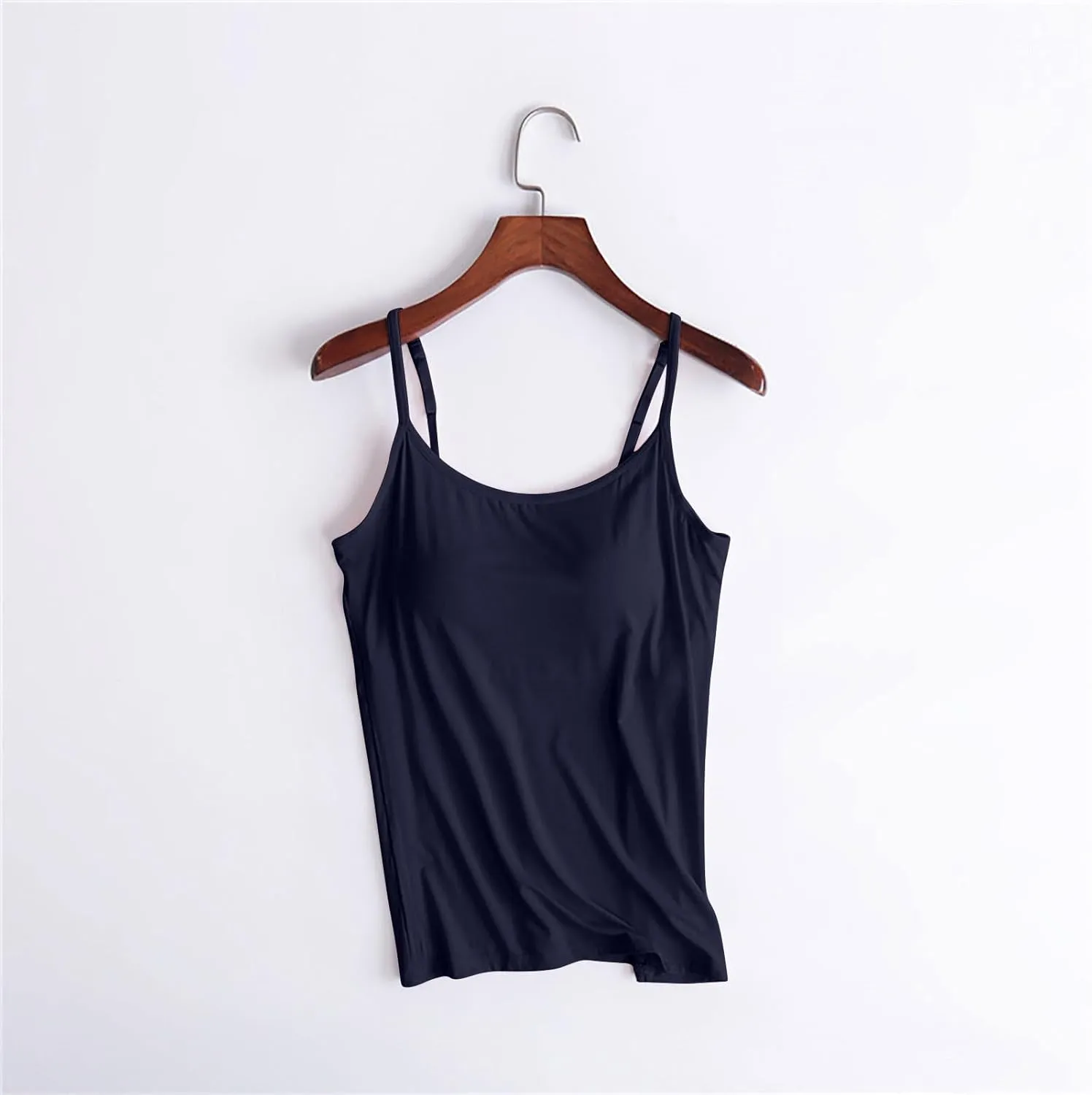 Built in Bra Tank Tops for Women 2024 Summer Casual, Padded Adjustable Spaghetti Strap Womens Camisole Tops