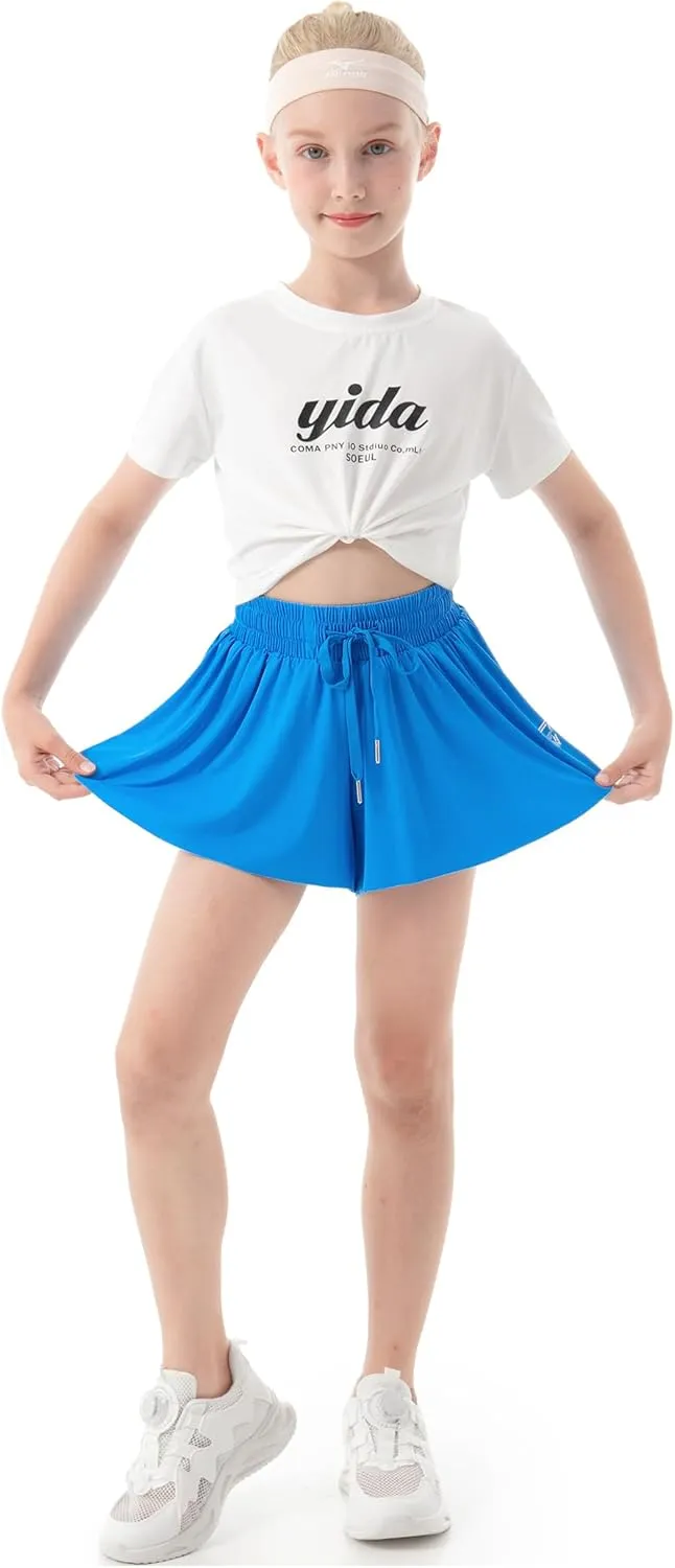Butterfly Shorts Girls Flowy Shorts Athletic Skort Flutter Shorts Cheer