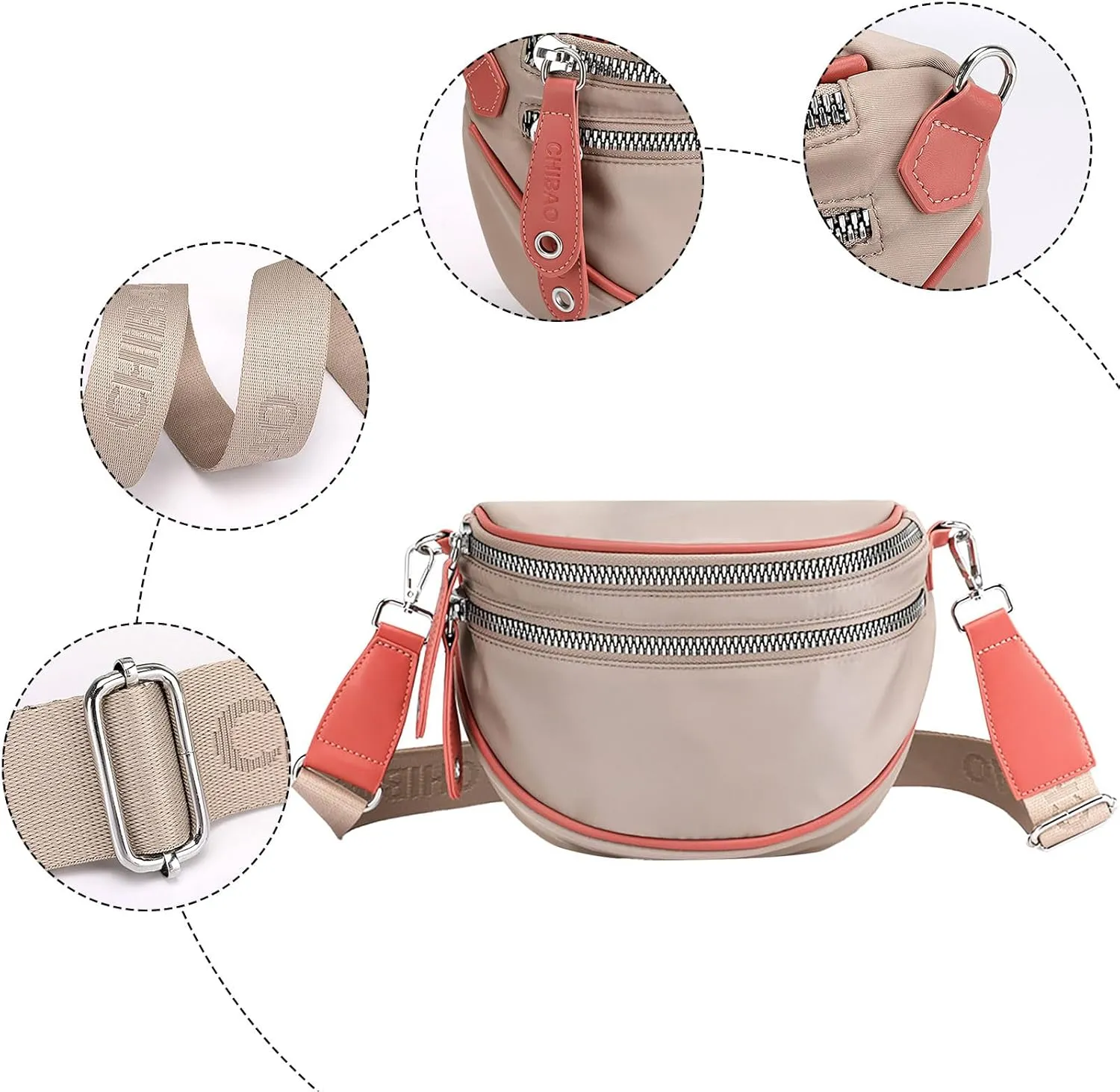 Canvas Shoulder Bag Lightweight Nylon Fabric Women's Bag Fashion Ladies Shoulder Crossbody Bags Casual Small (One Size)