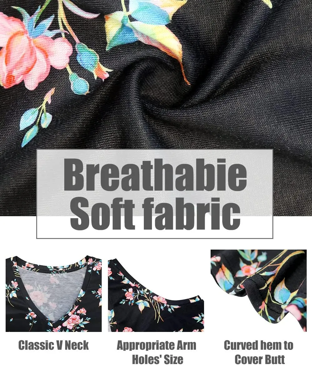CARCOS Plus Size Tank Tops for Women V Neck Sleeveless T Shirts Solid/Tie Dye/Floral Camisole Casual Tanks for Summer XL-5XL