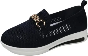 Cathalem Sneakers for Women Athletic Slip on Shoes Woven Orthopedic Breathable Soft Shoes Hands Free Slip in Sneakers