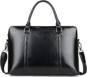 CcacHe Briefcases Vintage Messenger Handbag,Laptop Handbag Bussiness Shoulder Bag Satchel Case Sleeve for Notebook (Color : Black, Size : 13inch)