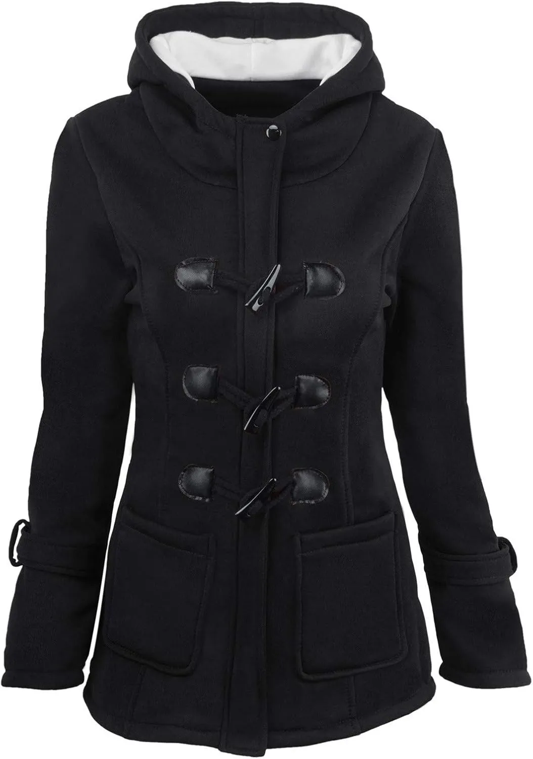Ceboyel Womens Horn Button Winter Coats Fleece Lined Thicken Jackets Fashion Pea Coat Sweater 2023 Trendy Warm Clothes