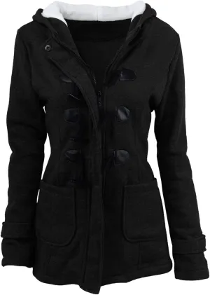 Ceboyel Womens Horn Button Winter Coats Fleece Lined Thicken Jackets Fashion Pea Coat Sweater 2023 Trendy Warm Clothes